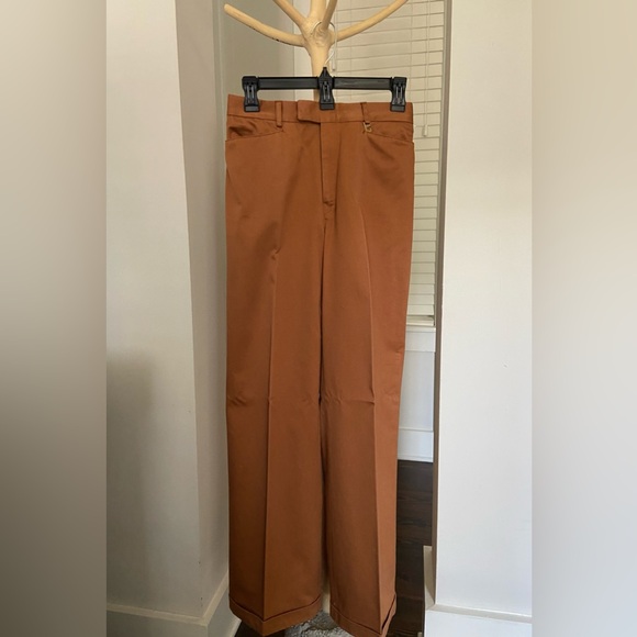 Vtg Gucci cotton pants, size 42 Italian. Nice cut, rich brown, great condition - Picture 2 of 8